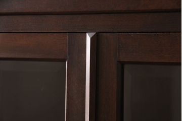 中古　松本民芸家具　シックな佇まいが魅力のG-1型面取り食器棚(収納棚、カップボード)(R-050396)