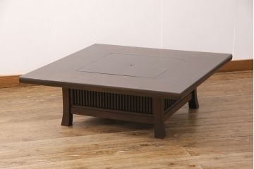 中古　九州民芸家具　小ぶりで使いやすい囲炉裏テーブル(火鉢、ローテーブル、座卓)(R-050397)