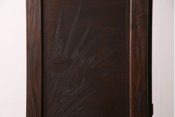 中古　軽井沢彫　衣装盆付き　菖蒲の彫刻が美しい和箪笥(衣装タンス、チェスト、着物箪笥、収納箪笥、整理箪笥)(R-050398)