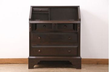 ビンテージ家具　松本民芸家具　#33A型　コンパクトなライティングビューロー(机、在宅ワーク、在宅用デスク、ヴィンテージ)(定価約29万円)(R-050399)