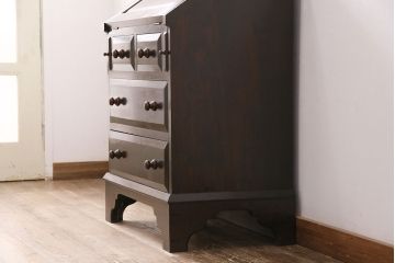 ビンテージ家具　松本民芸家具　#33A型　コンパクトなライティングビューロー(机、在宅ワーク、在宅用デスク、ヴィンテージ)(定価約29万円)(R-050399)