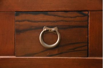 和製アンティーク　上手物!堂々とした存在感を放つ、珍しい五尺サイズの水屋箪笥(収納棚、戸棚、重ね箪笥、食器棚)(R-050403)