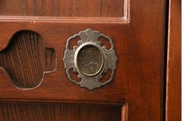 和製アンティーク　上手物!堂々とした存在感を放つ、珍しい五尺サイズの水屋箪笥(収納棚、戸棚、重ね箪笥、食器棚)(R-050403)