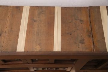 和製アンティーク　上手物!堂々とした存在感を放つ、珍しい五尺サイズの水屋箪笥・上段(サイドボード、収納棚、戸棚、重ね箪笥)(R-050404)