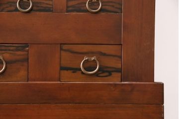 和製アンティーク　上手物!堂々とした存在感を放つ、珍しい五尺サイズの水屋箪笥・上段(サイドボード、収納棚、戸棚、重ね箪笥)(R-050404)