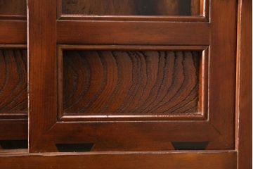和製アンティーク　上手物!堂々とした存在感を放つ、珍しい五尺サイズの水屋箪笥・上段(サイドボード、収納棚、戸棚、重ね箪笥)(R-050404)