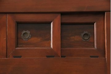 和製アンティーク　上手物!堂々とした存在感を放つ、珍しい五尺サイズの水屋箪笥・上段(サイドボード、収納棚、戸棚、重ね箪笥)(R-050404)