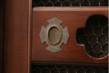 和製アンティーク　上手物!堂々とした存在感を放つ、珍しい五尺サイズの水屋箪笥・上段(サイドボード、収納棚、戸棚、重ね箪笥)(R-050404)