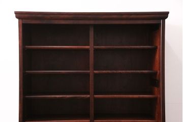 中古　美品　国産民芸家具　落ち着きのある色合いが魅力の食器棚(収納棚、戸棚、飾り棚、水屋箪笥)(R-050406)