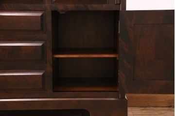 中古　北海道民芸家具　落ち着きのある空間づくりにおすすめ!上質な作りが魅力のライティングビューロー(机、引き出し)(定価約34万円)(R-050407)