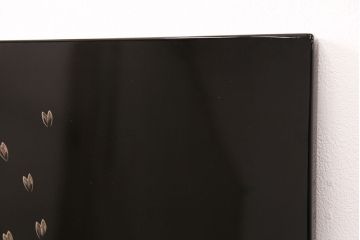 中古　美品　民芸家具　木曽塗り　3種の花の図柄が空間を彩る衝立(つい立て、パーテーション)(R-050410)