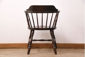 中古　美品　松本民芸家具　#91型　落ち着きのある空間を演出するキャプテンチェア(アームチェア、板座チェア、椅子、ダイニングチェア)(R-050412)