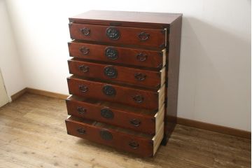 中古　伝統民芸家具　岩谷堂箪笥　衣装箪笥(整理箪笥、チェスト、引き出し)(R-050413)