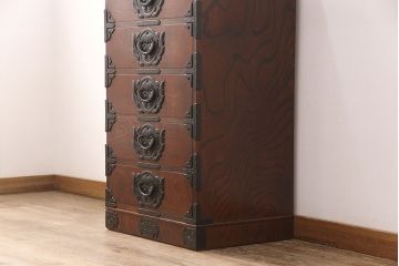 中古　伝統民芸家具　岩谷堂箪笥　菊幸作　上質なチェスト(サイドチェスト、引き出し)(R-050414)