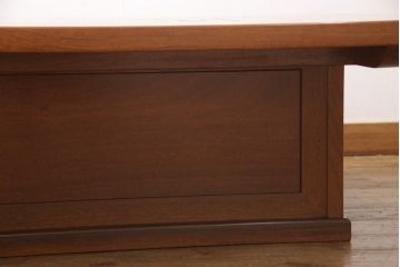 中古　民芸家具　カリン材　分解式の大振り関西火鉢(囲炉裏、座卓、テーブル、花梨材)(R-050415)