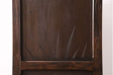 中古　軽井沢彫　菖蒲の彫刻が美しいワードローブ(洋服タンス、和箪笥)(R-050417)