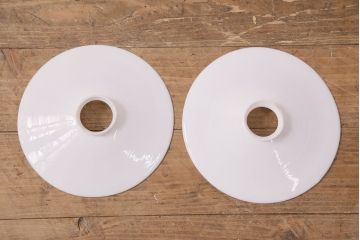 アンティーク照明　古き良き時代の味を感じる平笠シェードのペンダントライト2個セット(吊り下げ照明、天井照明)(R-050422)