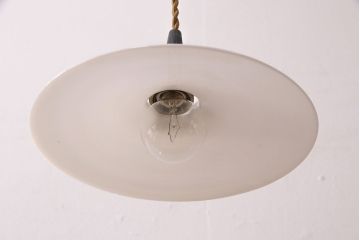 アンティーク照明　レトロな平笠シェードのペンダントライト2個セット(天井照明、吊り下げ照明、電笠)(R-050423)