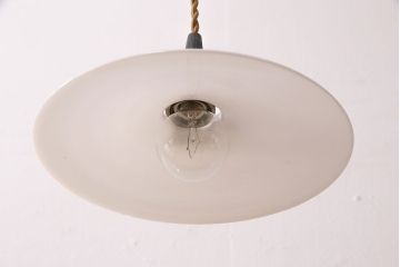 アンティーク照明　レトロな平笠シェードのペンダントライト2個セット(天井照明、吊り下げ照明、電笠)(R-050424)