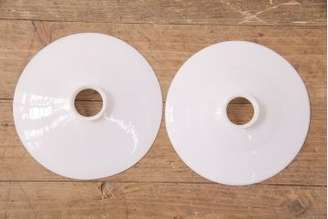 アンティーク照明　レトロな平笠シェードのペンダントライト2個セット(天井照明、吊り下げ照明、電笠)(R-050424)