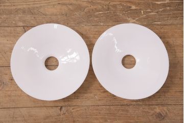 アンティーク照明　レトロな空間を演出するシンプルな吊り下げ照明2個セット(ペンダントライト、天井照明、電笠、平笠シェード)(R-050425)