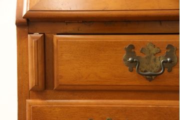 中古　横浜クラシック家具　ダニエル(Daniel)　アーリーアメリカン　気品漂うライティングビューロー(ワークデスク、机、在宅ワーク、在宅用チェスト)(R-050432)