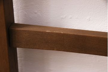 和製アンティーク　古き良き時代の趣を感じさせる素朴な木製チェア(椅子、板座チェア、スクールチェア)(R-050436)