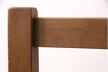 和製アンティーク　古き良き時代の趣を感じさせる素朴な木製チェア(椅子、板座チェア、スクールチェア)(R-050436)