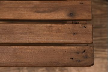 和製アンティーク　素朴でやさしい木のぬくもりが魅力的な木製チェア(椅子、板座チェア、スクールチェア)(R-050437)