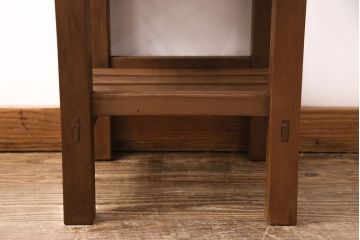 和製アンティーク　素朴でやさしい木のぬくもりが魅力的な木製チェア(椅子、板座チェア、スクールチェア)(R-050437)