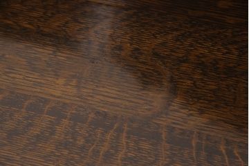 イギリスアンティーク　高級品!　オーク材　凝った作りがお洒落なステンドガラス入りのビューローキャビネット(サイドボード、飾り棚、収納棚)(R-050445)