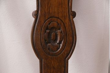 イギリスアンティーク　オーク材　細かな彫刻が気品を漂わせるチェア5脚セット(ダイニングチェア、椅子、バラ売り可能)(R-050447)