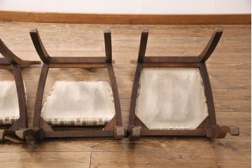 イギリスアンティーク　オーク材　細かな彫刻が気品を漂わせるチェア5脚セット(ダイニングチェア、椅子、バラ売り可能)(R-050447)