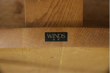 和製ヴィンテージ　WINDS太平　木の温もりあふれるナラ材製のアームチェア2脚セット(ダイニングチェア、ビンテージ)(R-050448)
