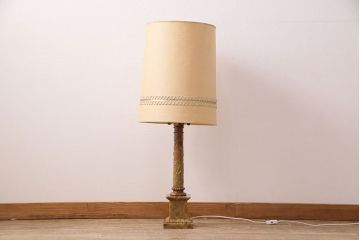 中古　イタリア製　genuine alabaster(ジェニュインアラバスター)　高級品!手彫りの大理石が魅惑的なフロアスタンド照明(テーブルスタンド)(R-050450)