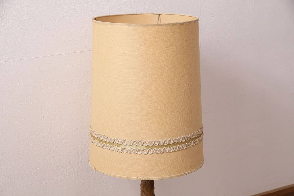 中古　イタリア製　genuine alabaster(ジェニュインアラバスター)　高級品!手彫りの大理石が魅惑的なフロアスタンド照明(テーブルスタンド)(R-050450)