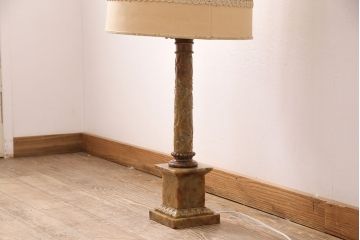 中古　イタリア製　genuine alabaster(ジェニュインアラバスター)　高級品!手彫りの大理石が魅惑的なフロアスタンド照明(テーブルスタンド)(R-050450)