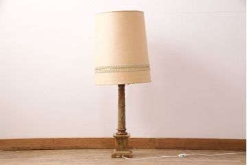 中古　イタリア製　genuine alabaster(ジェニュインアラバスター)　高級品!手彫りの大理石が魅惑的なフロアスタンド照明(テーブルスタンド)(R-050450)