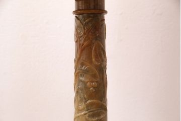 中古　イタリア製　genuine alabaster(ジェニュインアラバスター)　高級品!手彫りの大理石が魅惑的なフロアスタンド照明(テーブルスタンド)(R-050450)