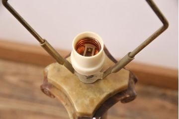 中古　イタリア製　genuine alabaster(ジェニュインアラバスター)　高級品!手彫りの大理石が魅惑的なフロアスタンド照明(テーブルスタンド)(R-050450)