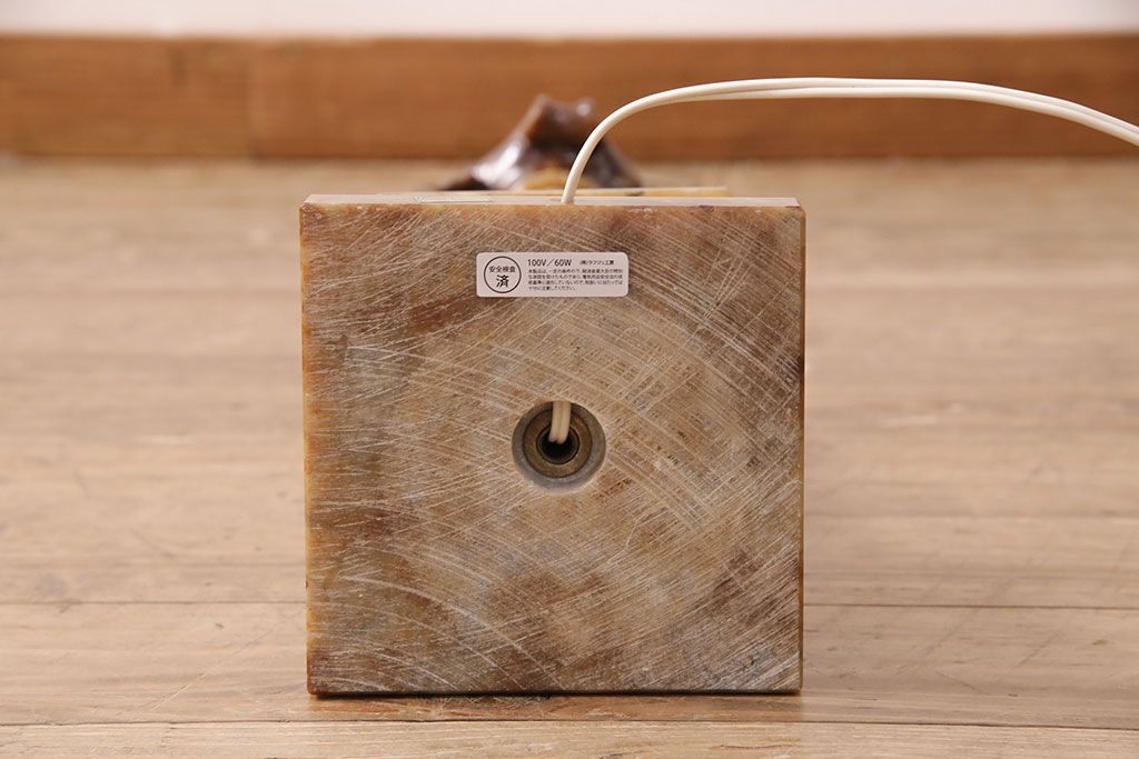 中古　イタリア製　genuine alabaster(ジェニュインアラバスター)　高級品!手彫りの大理石が魅惑的なフロアスタンド照明(テーブルスタンド)(R-050450)