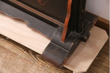 和製アンティーク　希少品!漆絵と螺鈿細工が施された、趣ある佇まいの時代衝立(つい立て、パーテーション)(R-050454)