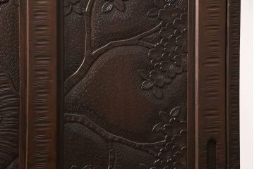 和製ヴィンテージ　軽井沢彫り　桜の彫り込みが美しい下駄箱(キャビネット、収納棚、ビンテージ)(R-050455)
