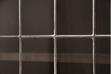 イギリスアンティーク　オーク材　クラシカルな雰囲気漂うステンドガラス入りキャビネット(ブックケース、食器棚、飾り棚)(R-050457)