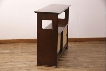 中古　松本民芸家具　上質な221型クズ布茶タンス(飾り棚、茶棚)(定価約21万8千円)(R-050458)
