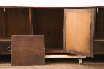 和製アンティーク　大正ロマンな雰囲気漂う珍しいデザインのテレビ台(ローボード、収納棚、戸棚)(R-050460)