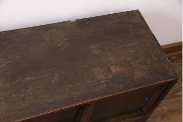 和製アンティーク　大正ロマンな雰囲気漂う珍しいデザインのテレビ台(ローボード、収納棚、戸棚)(R-050460)