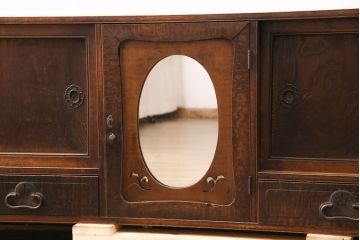 和製アンティーク　大正ロマンな雰囲気漂う珍しいデザインのテレビ台(ローボード、収納棚、戸棚)(R-050460)