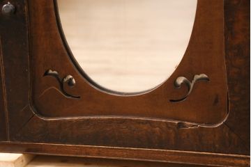 和製アンティーク　大正ロマンな雰囲気漂う珍しいデザインのテレビ台(ローボード、収納棚、戸棚)(R-050460)