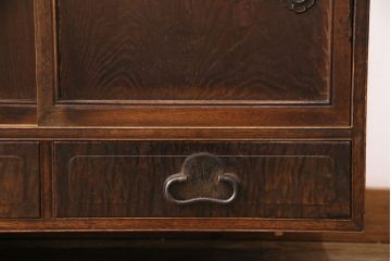 和製アンティーク　大正ロマンな雰囲気漂う珍しいデザインのテレビ台(ローボード、収納棚、戸棚)(R-050460)